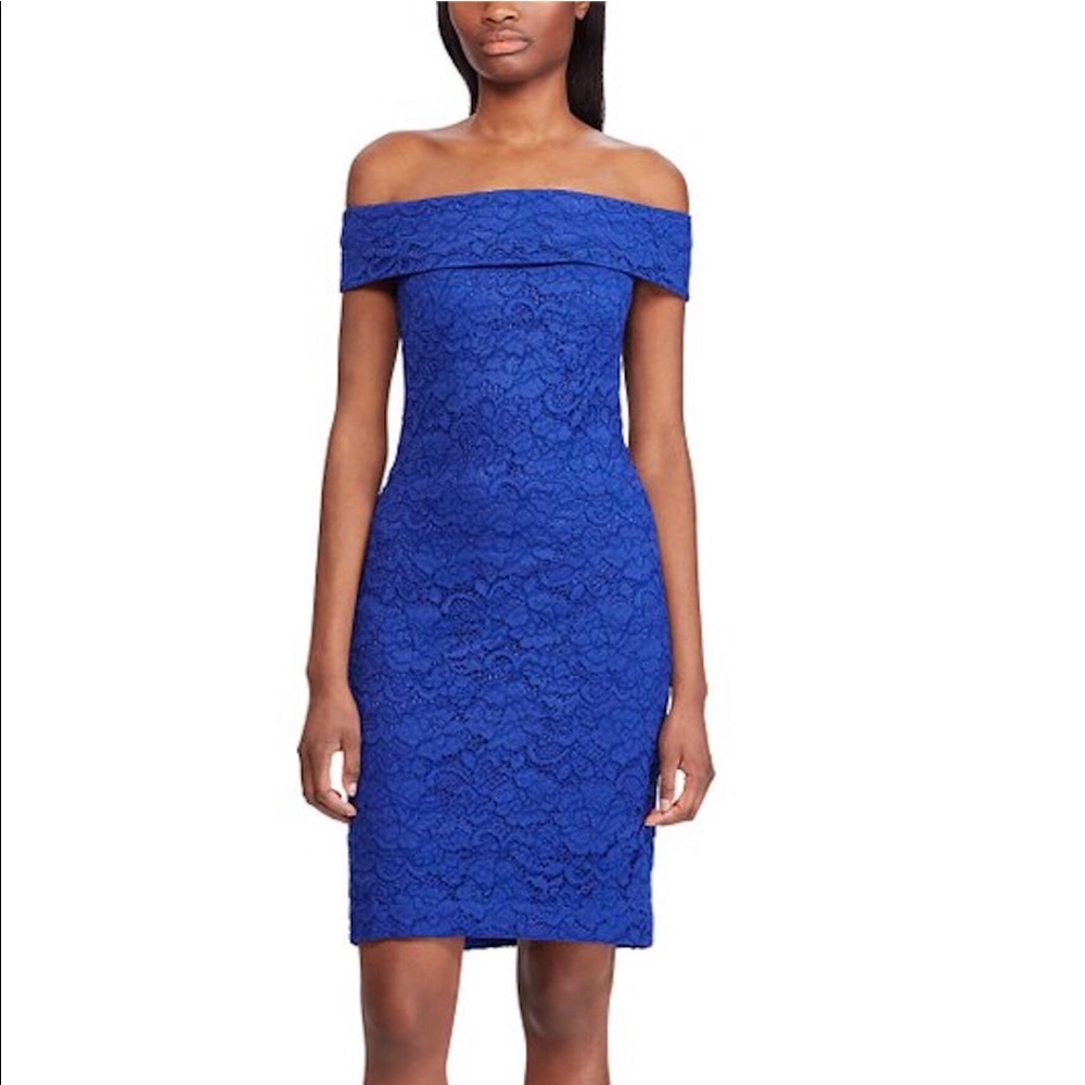 Ralph Lauren Lace Off the shoulder Cocktail Dress